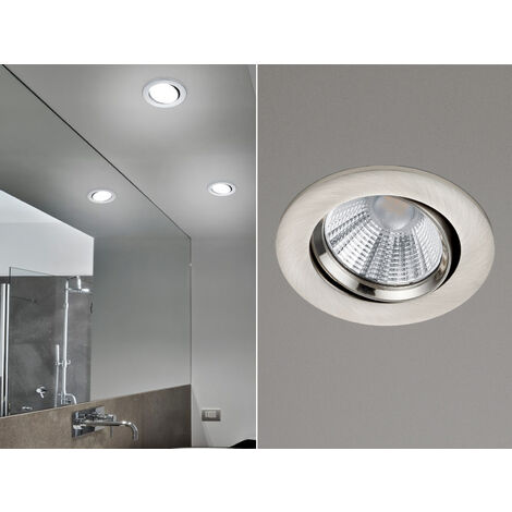 LED Einbaustrahler PAMIR dimmbar rund Ø8,5cm schwenkbar Silber matt