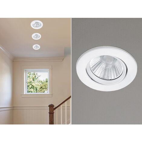 LED Einbaustrahler PAMIR dimmbar rund Ø8,5cm schwenkbar Weiß matt