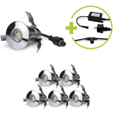 LED Einbaustrahler Set 6St. inkl. Netzteil 0.6W IP67 3000K Ø2438.5mm
