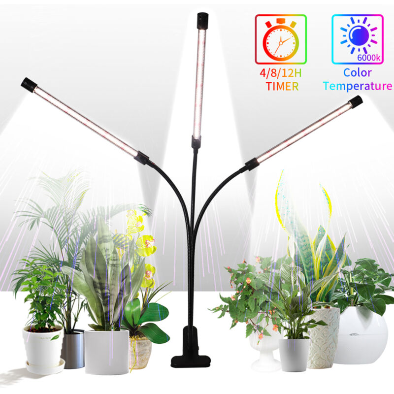 Lifcausal - Grow Light pour les plantes led Grow Light Plant Grow Light 60W avec Clip Luminosité Réglable 4/8 / 12H Timing