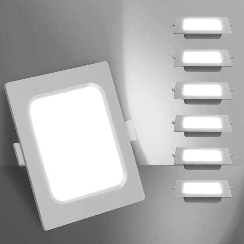 Led Encastrable, 6W équivalent à 72W, 6500K Lumière Blanche Froide, Blanc, Spot led Interieur Encastrable, led Hublot, Ф105mm, Pack de 6 [Energy