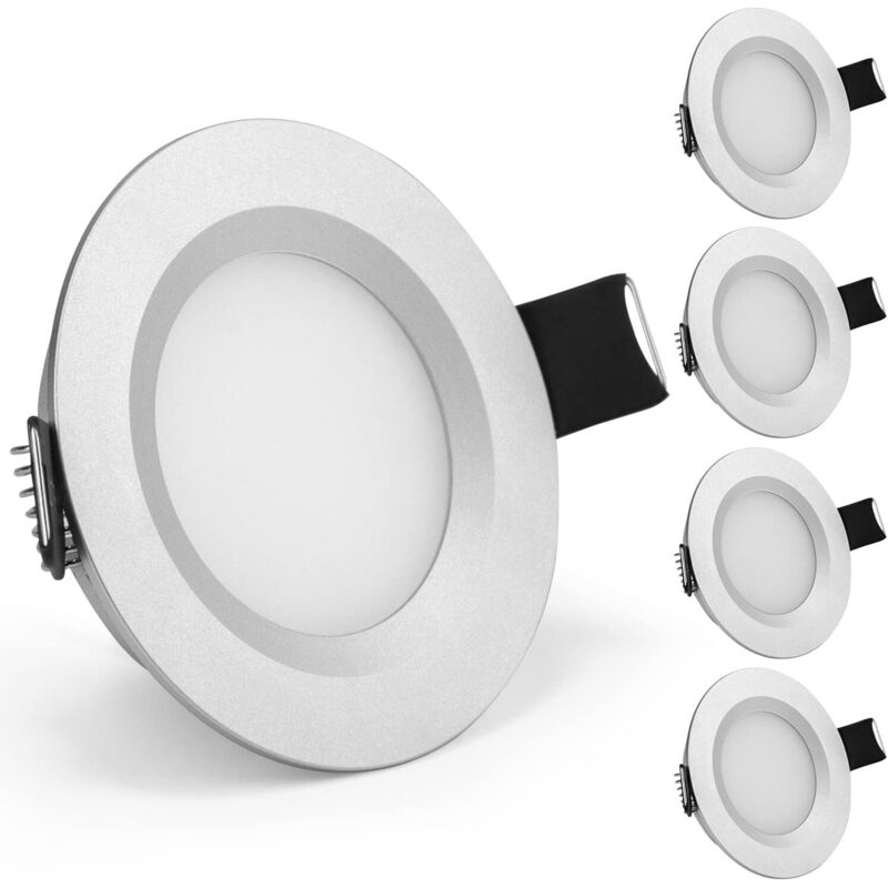 Qiyao - led encastré 12V trou 58 - 65mm 3W 6000k ip65 encastré plafonnier pour camping - car, bateau, caravane, Van, yacht, blanc froid (4pcs)
