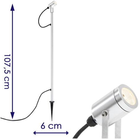 LED-Erdspießstrahler Gartenstrahler MONZA 107cm Aluminium, schwenkbar, 3W, IP44