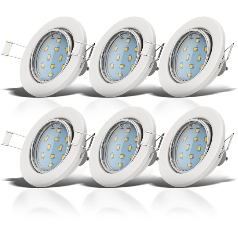 B.k.licht - Einbauspot 10er Set 68mm Lochmaß - Gu10, 3w, 250lm, Led, Warmweiß, Matt-nickel