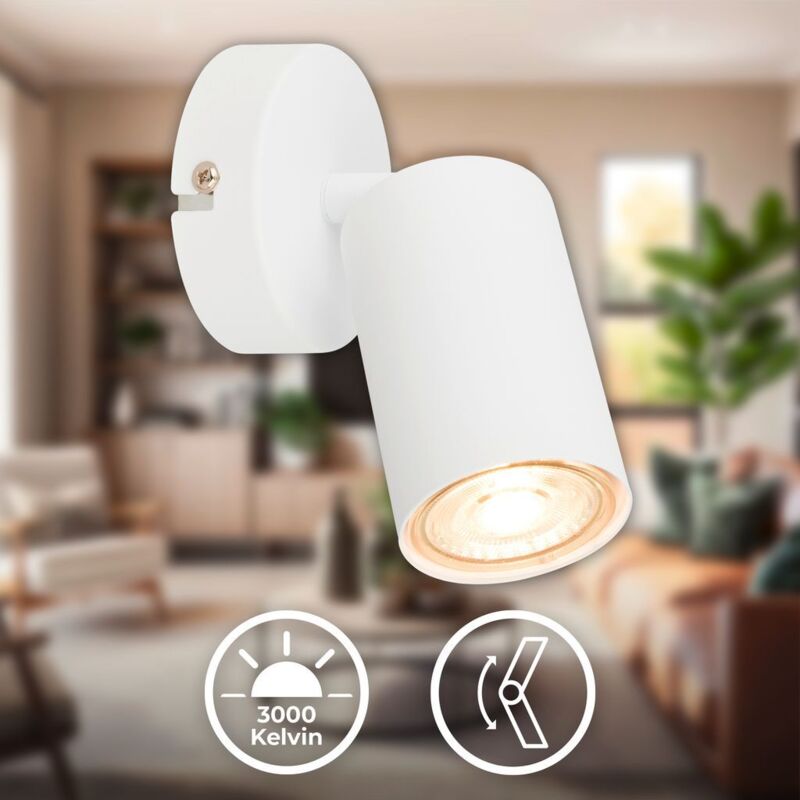 B.k.licht - Wandlampe - 2w, 450lm, Eek A, Led, Schwenkbar, Warmweiß, Weiß