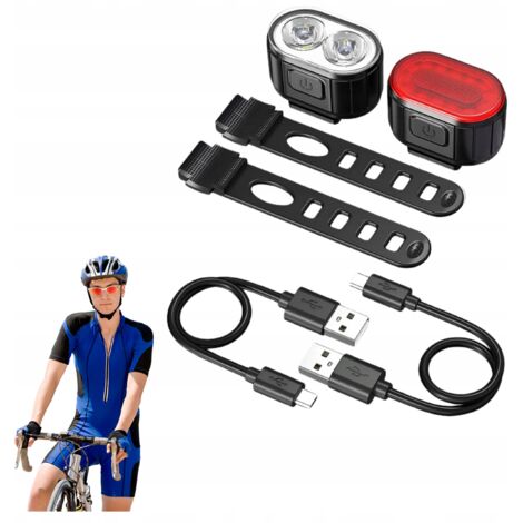 LED-Fahrradlampe vorne und hinten, wiederaufladbar per USB für den Lenker, stark