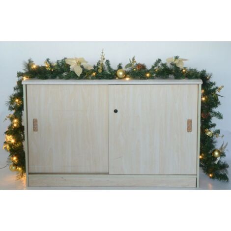 LED Faux Pine Luxury Pre-Lit Christmas Garland Festive Wreath Xmas Deluxe Decor Lighting Warm White Fireplace Decoration Ornamental Garlands Mains Powered Gold Poinsettia & Baubles 270cm