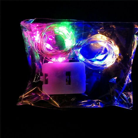 LED F��e Cha?ne Lumi��res, Lot de Guirlande Lumineuse �� Pile 2M 5 LED IP67 ��tanche Fil de Cuivre pour D��coration No?l F��te Mariage Jardin Terrasse��lanternes��Fonepro��LUCKY-88