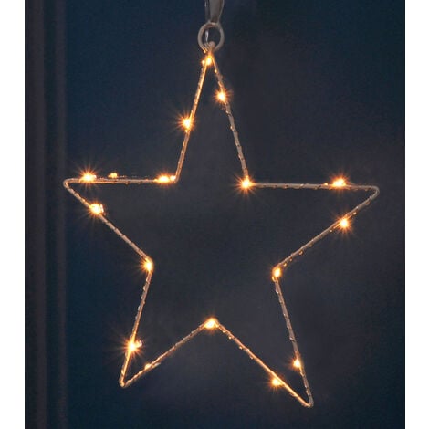 LED X-MAS Decken Hänge Stern Weihnachts Lampe Fenster Deko weiß Schnee  Flocke Harms 920099