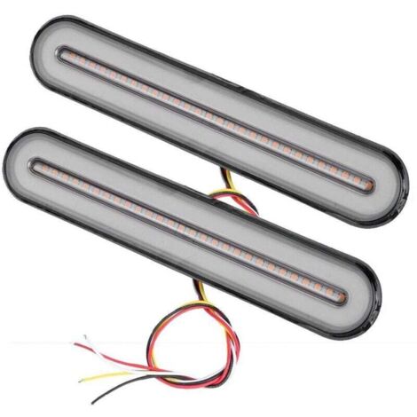 LED Feu arrière de remorque de camion 100LED 3 en 1 feu arrière étanche clignotant 12V-24V jaune + rouge