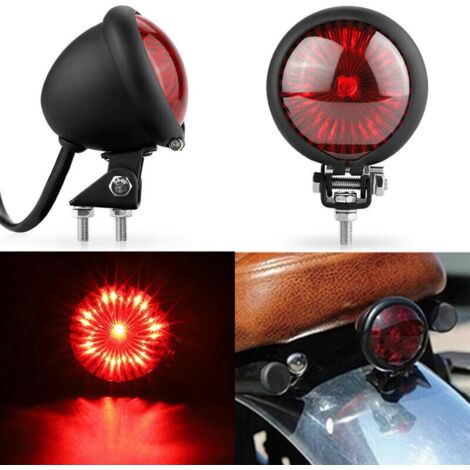 led Feu Arrire Moto Feux Stop Frein Arrire Lampe Ronde Rtro Pour Custom Cafe Racer Scrambler Bobber Cruiser 883