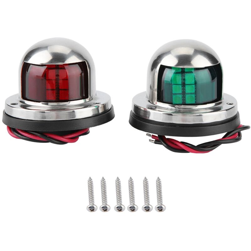 Image of Led Feu De Navigation, 1 Paire Rouge Et Vert led Feu De Navigation Signal Signal Lampe Sidelight pour Marine Bateau Yacht Accessoire