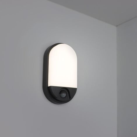 LED Feuchtraumleuchte 10W 4000K anthrazit mit Bewegungsmelder