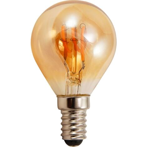 LED Filament Tropfenlampe McShine "Retro" E14, 2W, 150lm, warmweiß,goldenes Glas