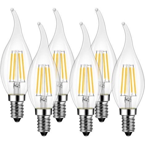 LED-Flammenbirne E14, Warmweiß (2700 K), 4 W entspricht 40 W, 600 lm, 10er-Pack