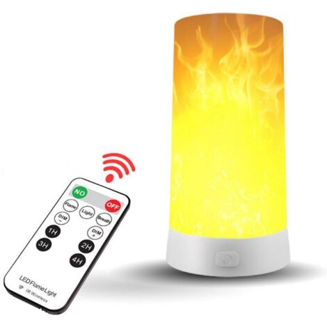 COOCHEER LED-Flammeneffektlicht, Flammenlicht mit Fernbedienung und Timer, über USB wiederaufladbar, 4 Modi, wasserdichtes Feuerlicht, Lagerfeuer, Kaminlaterne, flammenlose Kerze für Haus, Garten, Halloween, P