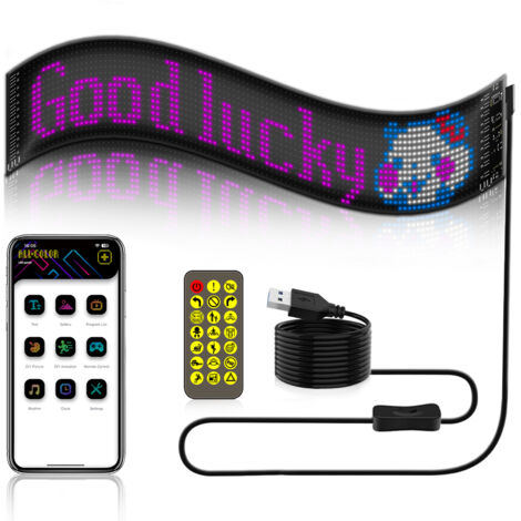 LED Flexible Display APP BT Car Advertising Screen Full Color Intelligent Vehicle Sticker Soft Screen Display IP65 Waterproof Flexible Screen Can Be Bent At Will Customize Picture Mobile APP Control W