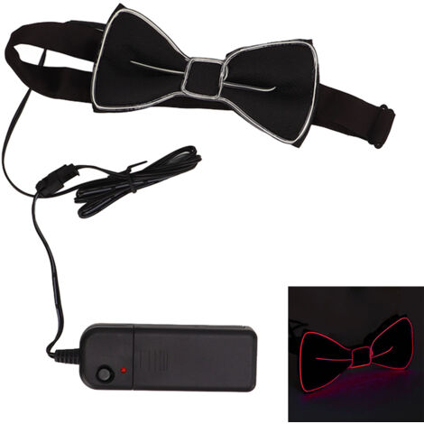 LED-Fliege aus Polyester, Kunststoff und Kupferdraht, verstellbar und leuchtend, ideal für Partys, Festivals und Clubs (rot).
