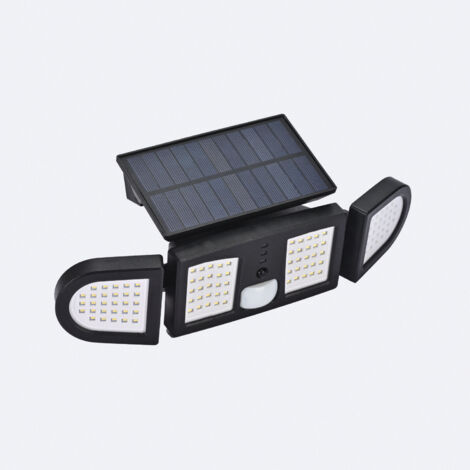 LED Fluter Solar 5W IP mit PIR-Bewegungssensor und Dämmerungssensor 6000K - 6500K Ja Schwarz Kaltweiß