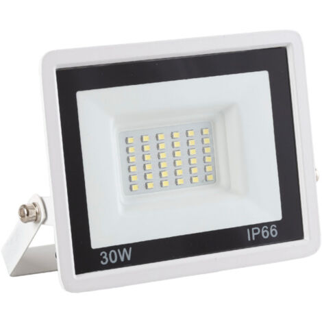 LED-Flutlicht 30W 2.400Lm 6000ºK IP66 Dimmbar 60.000H Weiße Oberfläche [LM-6004-W-CW]