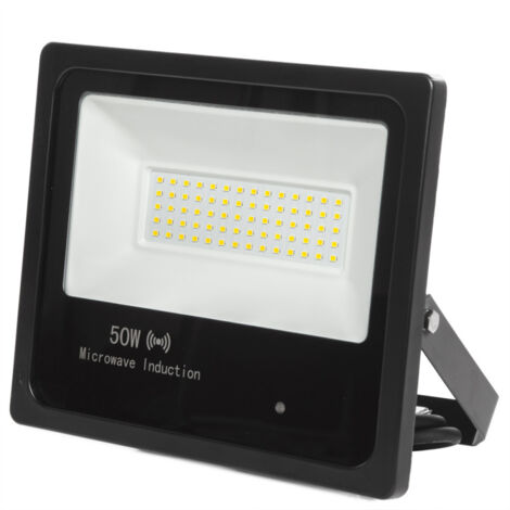 LED-Flutlicht 50W 6.000Lm 6000ºK IP65 Integrierter Bewegungsmelder 40.000H [1916-NS-HVFL50W-L-CW]