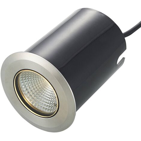 LED Foco de suelo empotrado 'Sulea' (Moderno) en Gris hecho de Acero (1 llama,) de Lucande lámpara de exterior para el jardín, la terraza, el balcón y la vivienda - acero inoxidable