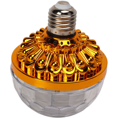 LED Full Color Rotating Lamp RGB LED Color Changing Light Bulb for Party Homes BirthdaysGolden Bulb (6 Colors)