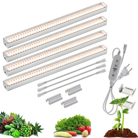 LED Full Spectrum Plant Grow Lamp 4000K Set 4 – Artificial Light for Indoor Plants, Healthy Growth, Energy Efficient