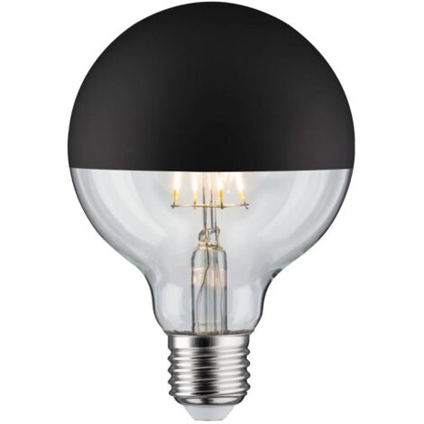 LED G95 Kopfspiegel dimmbar 520lm E27 2700K 6W 230V schwarz matt"-"015390