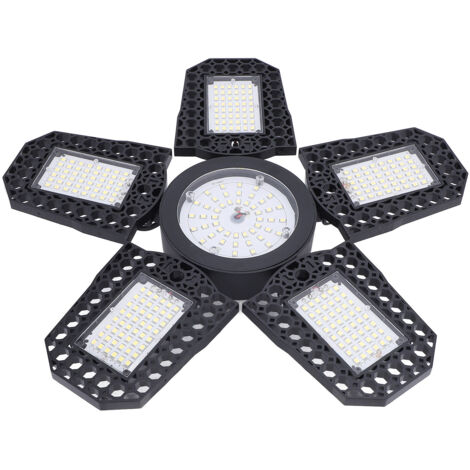 LED-Garagenleuchte, [Haupt-]Garagenbeleuchtung, LED-Werkstattleuchte mit 6 flexiblen Paneelen, E26/E27, 2992 Lichtstrom, 6000 K hellweiß