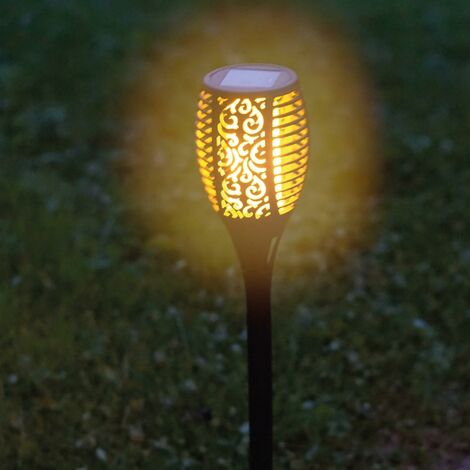 LED - Gartenfackel Solar ( ca. 50cm hoch ) LED-Lampe 1,2V 300mAh Akku, inkl. Erdspieß, Solarlampe Flammenlicht