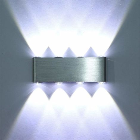 LED Geometrische Wandleuchte Kaltes Weiß 8W Moderne LED Wandleuchte Aluminium Deckenleuchte für Schlafzimmer Wohnzimmer Bad Flur Treppe (Silber)