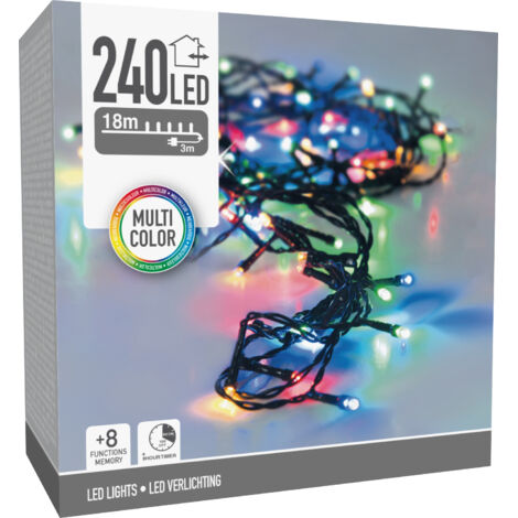 LED-Girlande Außen Schwarzes Kabel RGB 18m RGB