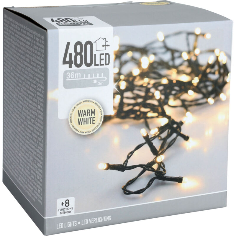 Ledkia Led-girlande Aussen Schwarzes Kabel Warmweiß 36m Warmes Weiß 2700k 36 M
