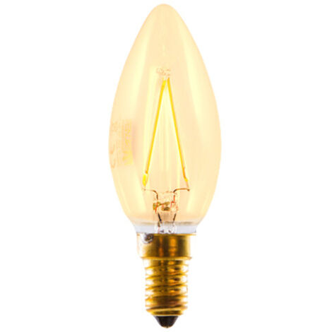 CROWN LED Smoky Edison Kerzen Glühbirne E14 Fassung 2W Warmweiß 230V Dimmbar Antike Filament Beleuchtung im Retro Vintage Look SY08 