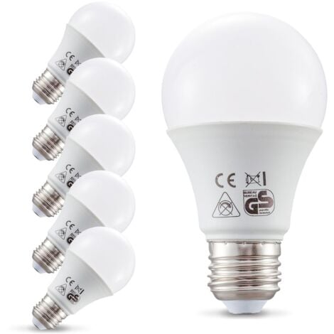 LED Glühbirne E27 5er Set - 9W, 806lm, 2700K warmweiß, weiß