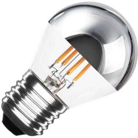 LEDKIA LED-Glühbirne Filament E27 4W 400 lm G45 Chrome Reflect No Flicker 2200K Superwarm