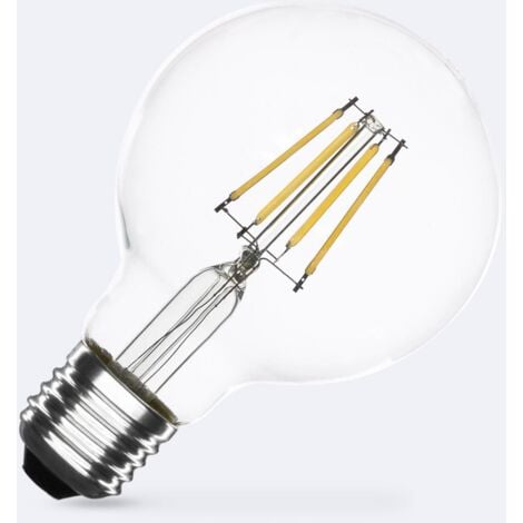 EFECTOLED LED-Glühbirne Filament E27 6W 720 lm Dimmbar G80 4000K Neutralweiß No Flicker