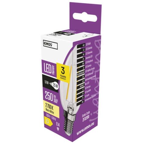 LED-Glühbirne Filament Kerze E14 WW neutralweiß 1,8 W