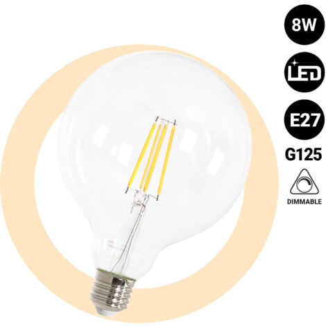LED-Glühbirne Globe Filament - E27 G125 - 8W - Dimmbare