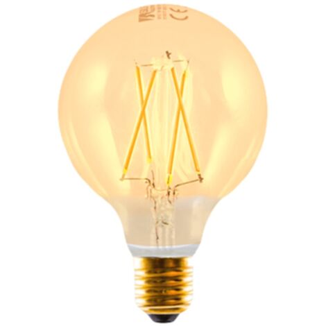 LED-Glühbirne silver elektronischer Glühfaden edison globe 3w=25w - e27 - 2.200k - 320º - 330 lm - extra warmes Licht - a++