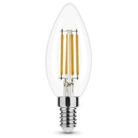 LED-Glühlampe Glas klar Flamme E14, 2.5W, kaltweiß.
