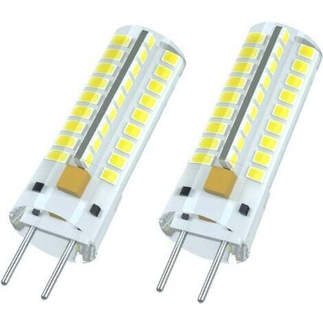 LED-Glühlampe mit G6.35-Sockel, 12 V AC, 7 W, ersetzt eine 50-W-Halogenlampe, kaltweiß (6000 K), 360°-Abstrahlwinkel, für Unterbau- und Tischlampen, nicht dimmbar, GY6.35-Sockel (2er-Pack)