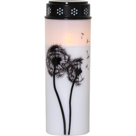 LED Grabkerze Dandelion, Timer, hohe Leuchtdauer, warmweiß, 21cm