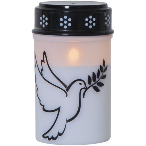 LED Grabkerze Dove, Timer, mit Tauben-Motiv, H 12cm