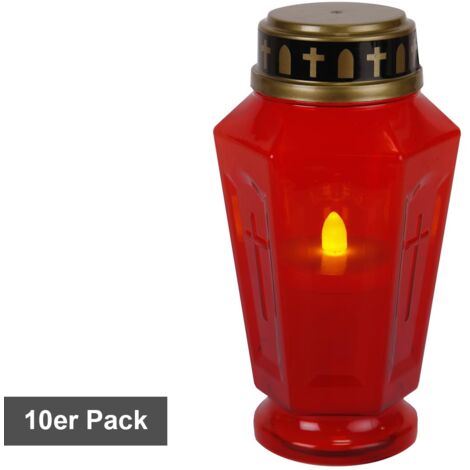 LED Grablicht -Serene', 10er-Set, Batterie, rot, 15,5cm