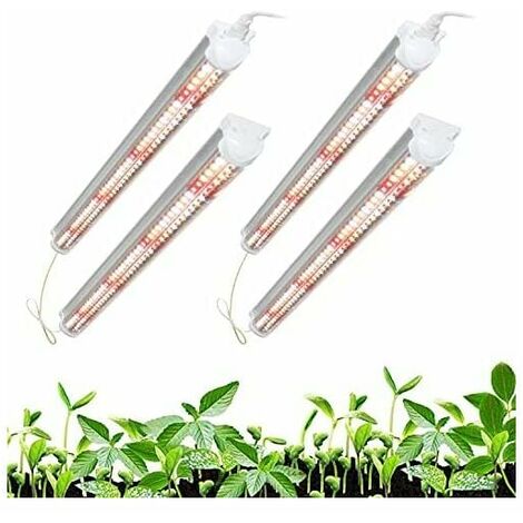 LED Grow Light, 2FT T8(24W4, 300W HPS Equivalent) Full Spectrum Indoor Plant Light, 384 LEDs Plant Growth Light, Daisy Chain Design Flowers Vegetables