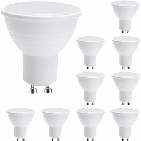 ODIPIE LED GU10 Spotlight Bulbs, GU10 LED Light Bulbs, 7W Cool White (50W Halogen Equivalent) Energy Saving Light Bulb, 600LM 120° Beam Non-dimmable, Pack of 10
