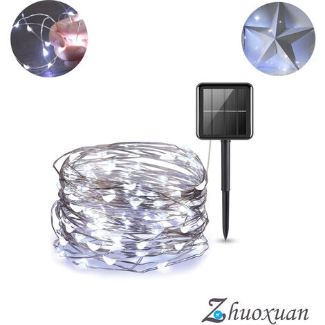 LED Guirlande Solaire Extérieure, 22M Guirlande Lumineuse Solaire IP65 Etanche Lampe Décorative Solaire pour Jardin d'été, Patio, Tente, Mariage
