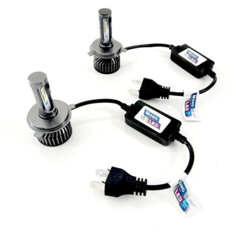 Комплект Умалени Мини Лед Led Диодни Крушки H4 Х4 12V - 24V 70W 10000lm За Фарове Can Bus без Грешки къси/дълги Photon M